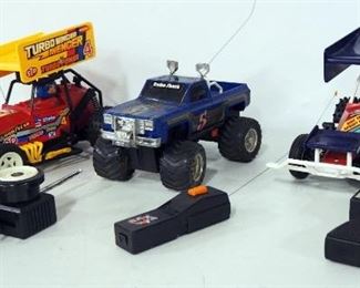 Radio Control Vehicle Collection, Total Qty 18, All Believed To Function, All With Remote Controls, Various Brands And Styles