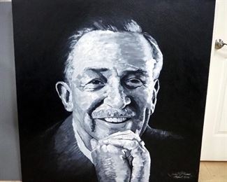 Walt Disney Wall Trio, Includes Painted Portrait On Canvas By Jackie Grawe, Canvas Print Map Of Missouri And Biography Plaque