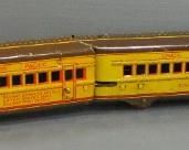 Tin Train Car Collection, Includes Marx Wind Up Set (Includes Engine And 3 Cars) And Unmarked Battery Operated Set (Includes Engine, Gondola, Caboose)