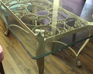 Glass top table  72 x 42   H-30
