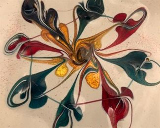 Great enamel on copper tray.