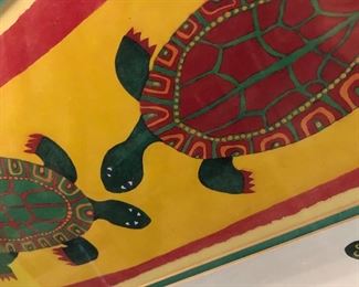 Nicely framed turtle art.