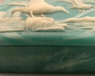 Crushed glass faux marble box.