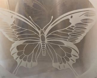 Butterfly trash can.