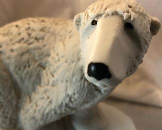 Maigon Daga carved alabaster marble polar bear.