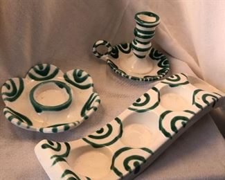 Austrian candle holder set, Gmundner.