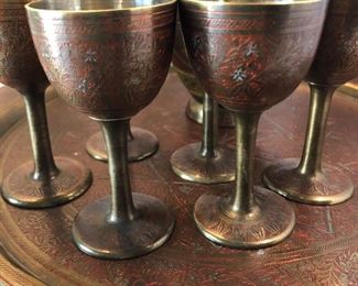 Brass drink set.