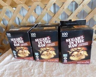 6 boxes of sugar in the raw 100 packets per box (2 boxes open)