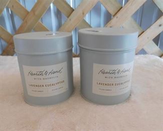 2 Hearth and Hand w/ Magnolia lavender eucalyptus 14.4oz candles