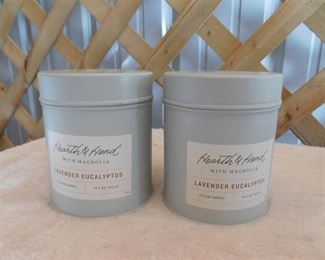 2 Hearth and Hand w/ Magnolia lavender eucalyptus 14.4oz candles