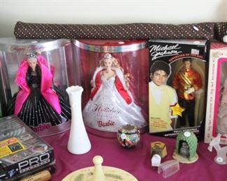 New in Box Barbie Holiday Dolls & Micheal Jackson Doll,