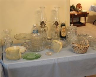 Fire King Ware, Glass and Crystal Dishes, Salad Bowls, Oil Lamps, Vases, Candle Holders