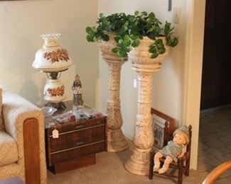 Vintage Lamps, Plant Stands,  End Tables