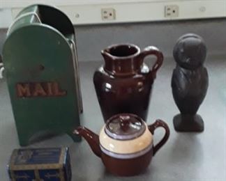 Metal Banks & pottery