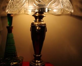 BRASS & CRYSTAL LAMP