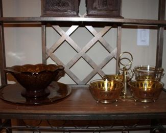 AMBER GLASS/ GOLD RIM GLASS