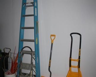 LADDER, SNOW SHOVELS