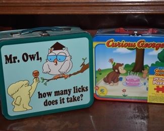 Vintage Mr. Owl and Curious George Lunch Boxes