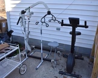 Very Nice Hoist System for Handicapped plus a Hand Rail for a Bed an Exercise Bike
