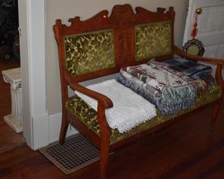 Lovely Victorian Settee adorned with Beautiful Throws