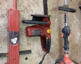 Chainsaw and gas powered weedeater