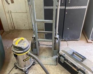 Mini Shop vac with handtruck and tool box