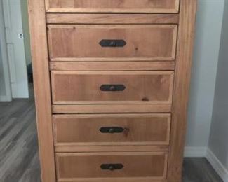 Matching dressers, one with mirror.