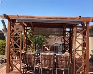 Wood Gazebo with shades.  12' x 12'