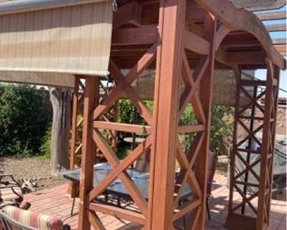 Wood Gazebo with shades.  12' x 12'