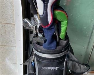 Set of Nickent 3DX golf clubs and bag (base damaged).  RH irons 5 through 10 with pitching wedge. RH3 and 4 utility hybrids with head covers. Two RH putters (mallet style and flat iron). Jazz RH CGO driver with head cover.  All for $100.                                                                     Sold separately are  Ping Redwood Piper S RH putter with head cover $150.  Cleveland HiBore 10.5 loft RH driver with head cover $50. TaylorMade 16.5 AeroBurner RH Fairway wood $100.