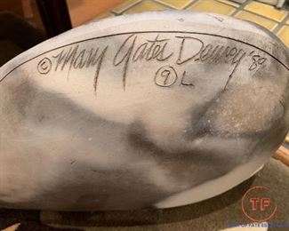 Pit Fired Ceramic Cat Sculpture by MARY GATES DEWEY