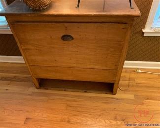 Antique Grain Storage Bin - Tilt Out Storage