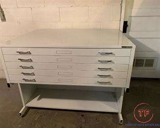 MAYLINE C FILE 5 Drawer Flat File Cabinet on Stand