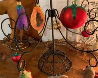 SMITH & HAWKEN Metal Christmas Tree with Blown Glass Ornaments