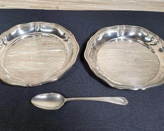 Pair of MT Wetzlar .800 Silver Plates and St Pete 1938 Sterling Spoon 
