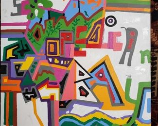 Phyllis Hyman Trager Outsider Art Acrylic on Canvas Painting