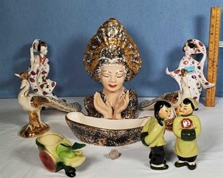 1950s Porcelain Asia Figures