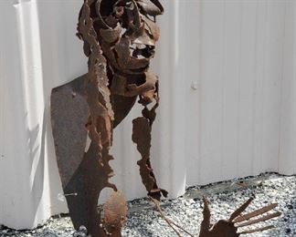 Jerry Meatyard rusted steel abstract half torso bust