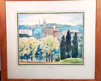 Katheryne Kemp Amason 1949 Watercolor "Oswego"
