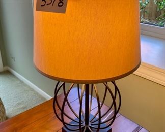 Lot 3378  $80.00. Contemporary Table Lamp with Metal Orb Shaped and Metal Base, Great Condition	24.5" H	