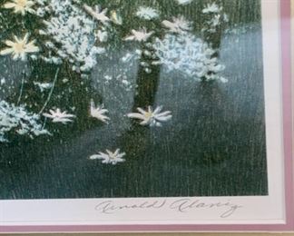 Lot 3384 & Lot 3385  $450 for Pair.  Large Beautifully Framed Framed Lithograph "300 in Series" Artist Proof "Springtime II" Pencil Signed by the Artist Arnold Alaniz. Early 1980's  Selling as a Pair with Lot 3385	29.5 " W x 35" H	