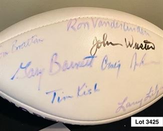 Lot 3425  $125.00.  Northwestern University "Big Ten Champions 1995" signed Football by Coaches including Gary Barnett, who is remembered for jumping to Univ. of Colorado after winning the Big Ten Title.