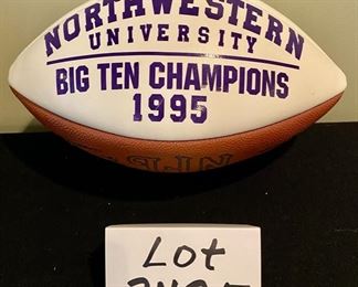 Lot 3425  $125.00.  Northwestern University "Big Ten Champions 1995" signed Football by Coaches including Gary Barnett, who is remembered for jumping to Univ. of Colorado after winning the Big Ten Title.