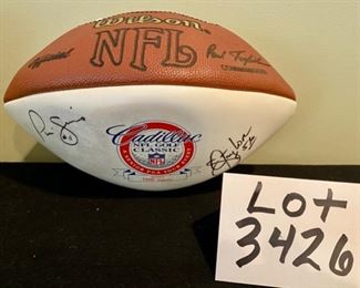 Lot 3426  $125.00  NFL Golf Classic Senior PGA Tour, Signed Football by a number of current and former NFL Players including Phil Simms, No. 11 Quarterback for NY Giants; Stan White, Quarterback NY Giants and Dallas; Kent Graham, Quarterback NY Giants No. 10 and Arizona; Dave Brown No. 17 Quarterback for NY Giants.