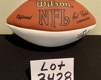 Lot 3428.  $85.00. Football with Signatures and Bible Verses.    ( Very Unique Signed Football) Check it out!