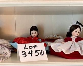 Lot 3450.  $50.00 Madame Alexander 8" dolls, set of 5 Little Women.  Marmee, Meg, Jo, Beth & Amy from 1975/76.  The dolls are in excellent condition, some with paper booklet hang tags, no boxes