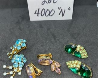 Jewelry Lot 4000-N. $36.00. Three Pairs of Very Cool Vintage clip-on Earrings MN. They made such GLAMOROUS Earrings back in the 40s and 50s.  