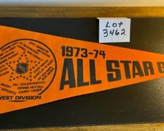 Lot 3462.  $30.00.  1973-74 Hockey All-Star West Division Pennant.