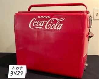 Lot 3429  $350.00  Vintage iconic Coca-Cola Cooler by Cavalier Products in Awesome condition, original Coca Cola bottle opener.	
