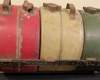 Lot 3485. $195.  Antique Monarch Co Triple Reserve Oil/Water/Gas Tank.  From the early 1900's - this tank used to sit on the running board .   An interesting bit of history!  
